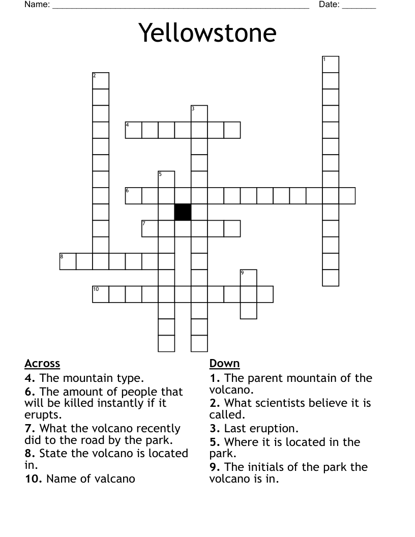 Yellowstone Crossword