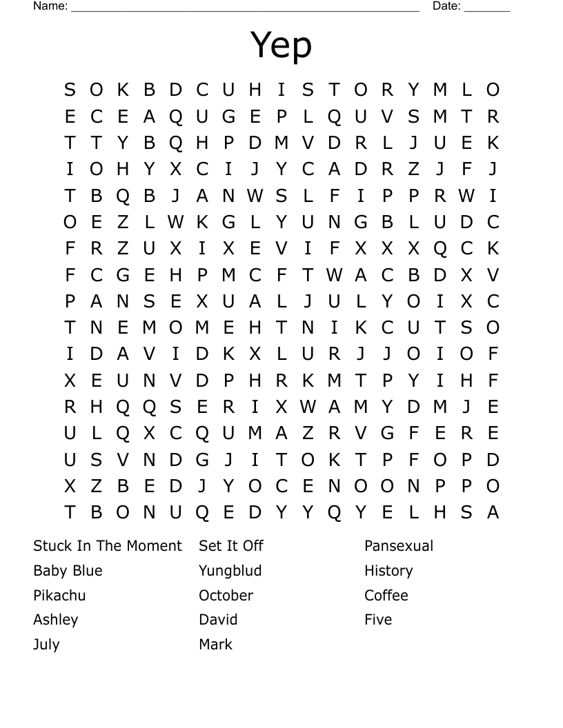Yep Word Search