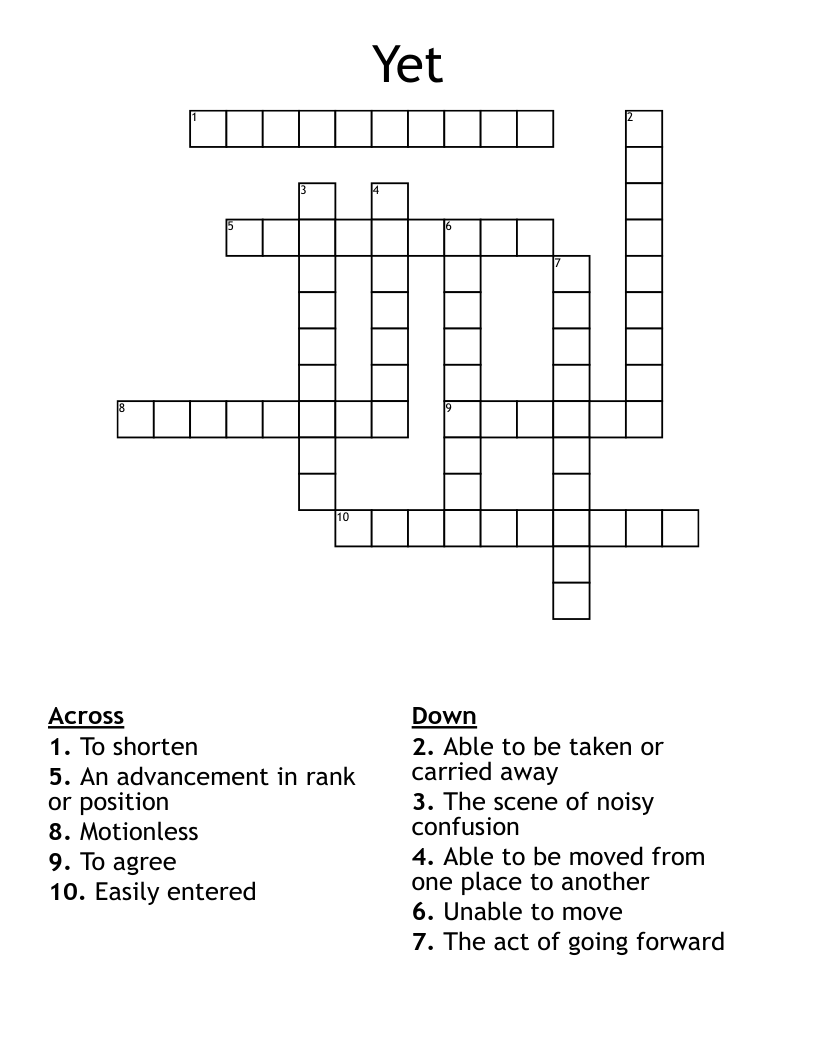 Yet  Crossword