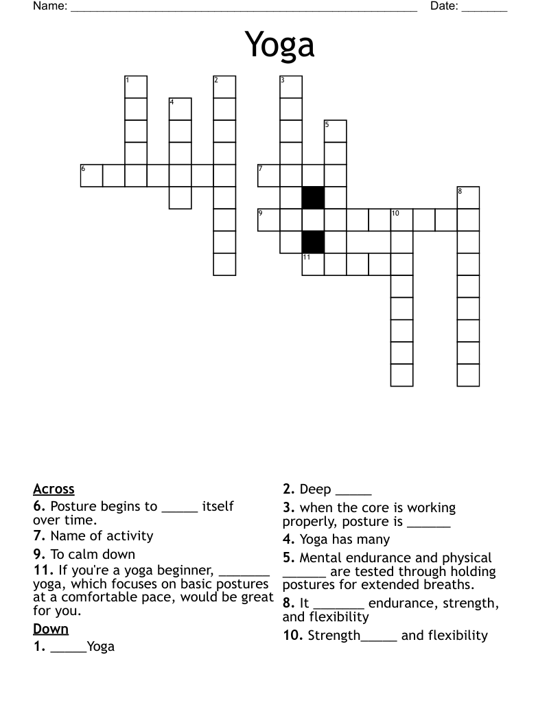 Yoga Crossword