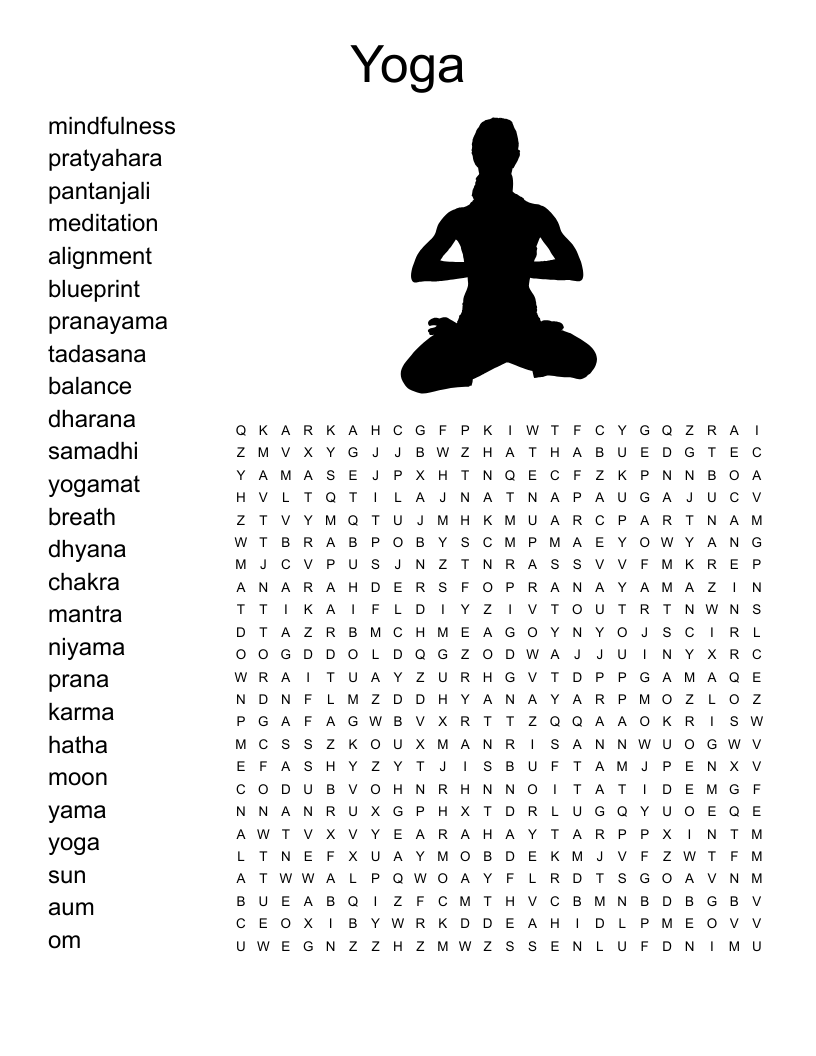 Yoga Word Search