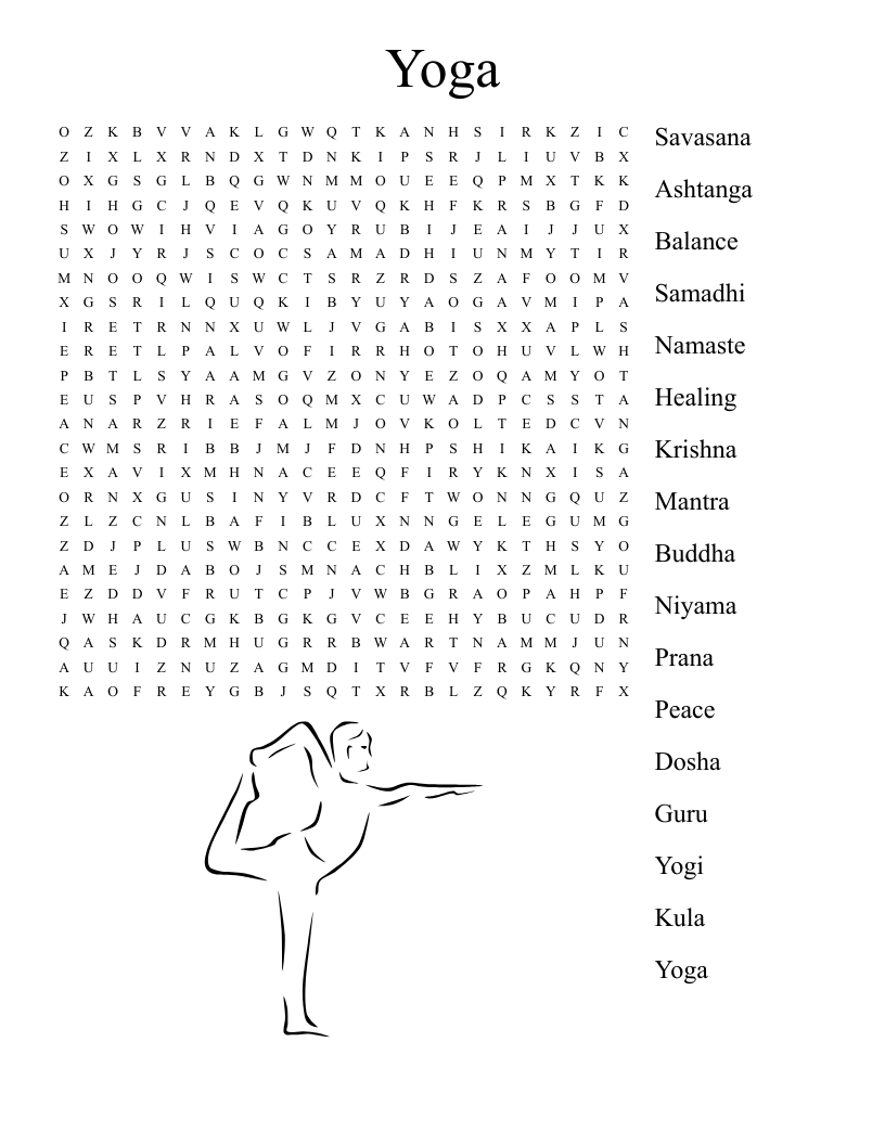 Yoga Word Search