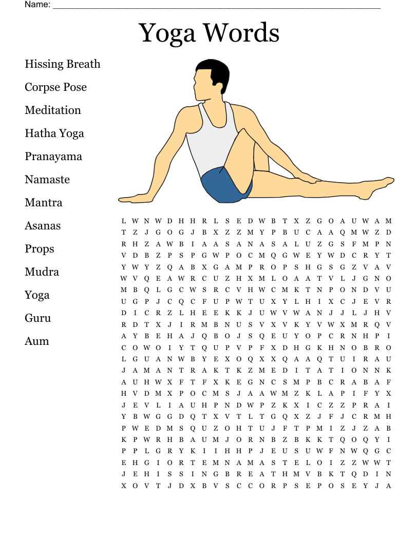 Yoga Words Word Search
