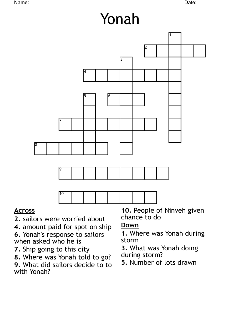 Yonah Crossword