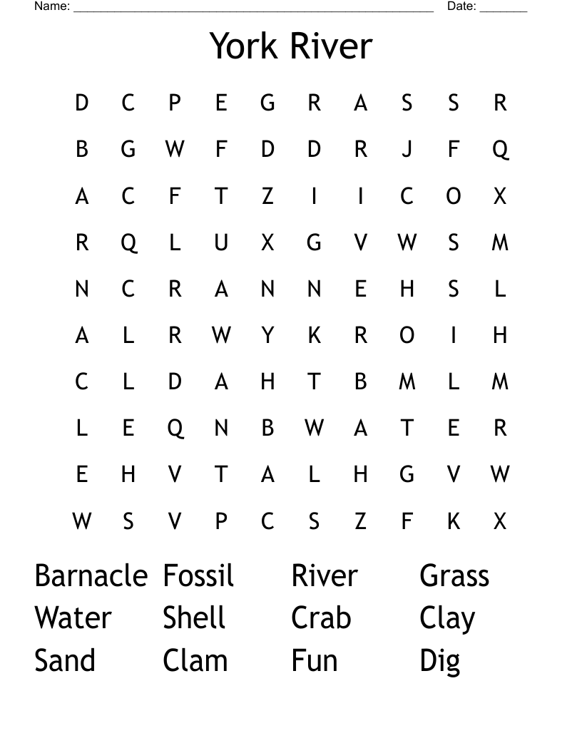 York River Word Search