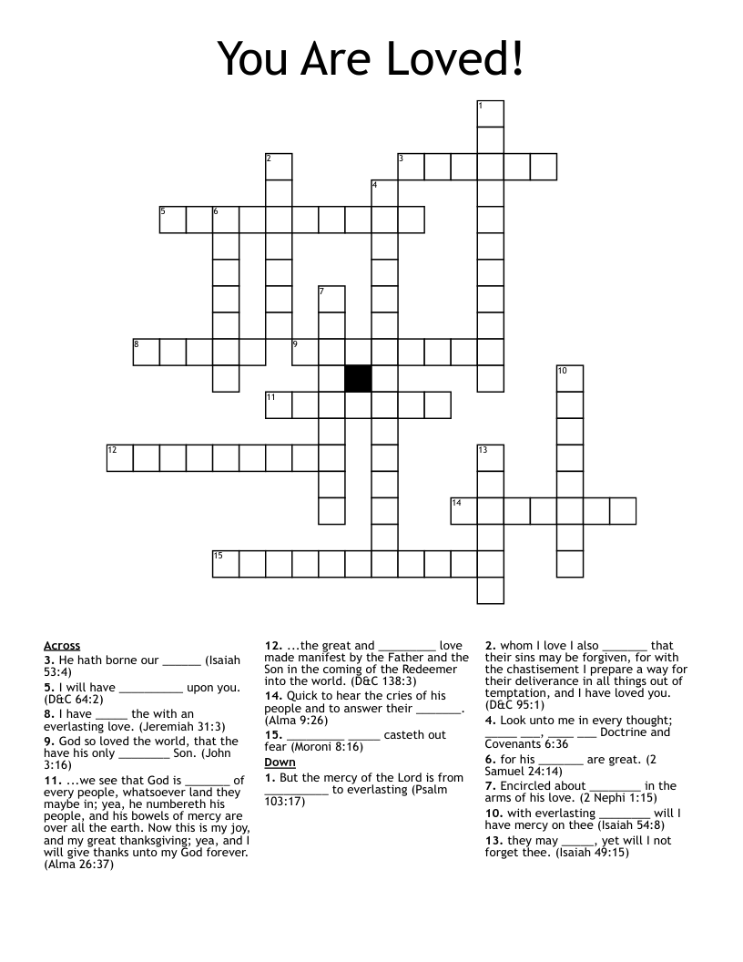 You Are Loved! Crossword