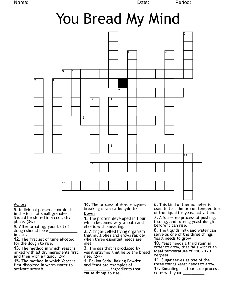 You Bread My Mind Crossword