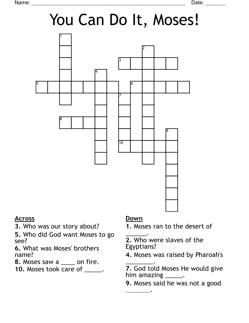 You Can Do It, Moses! Crossword