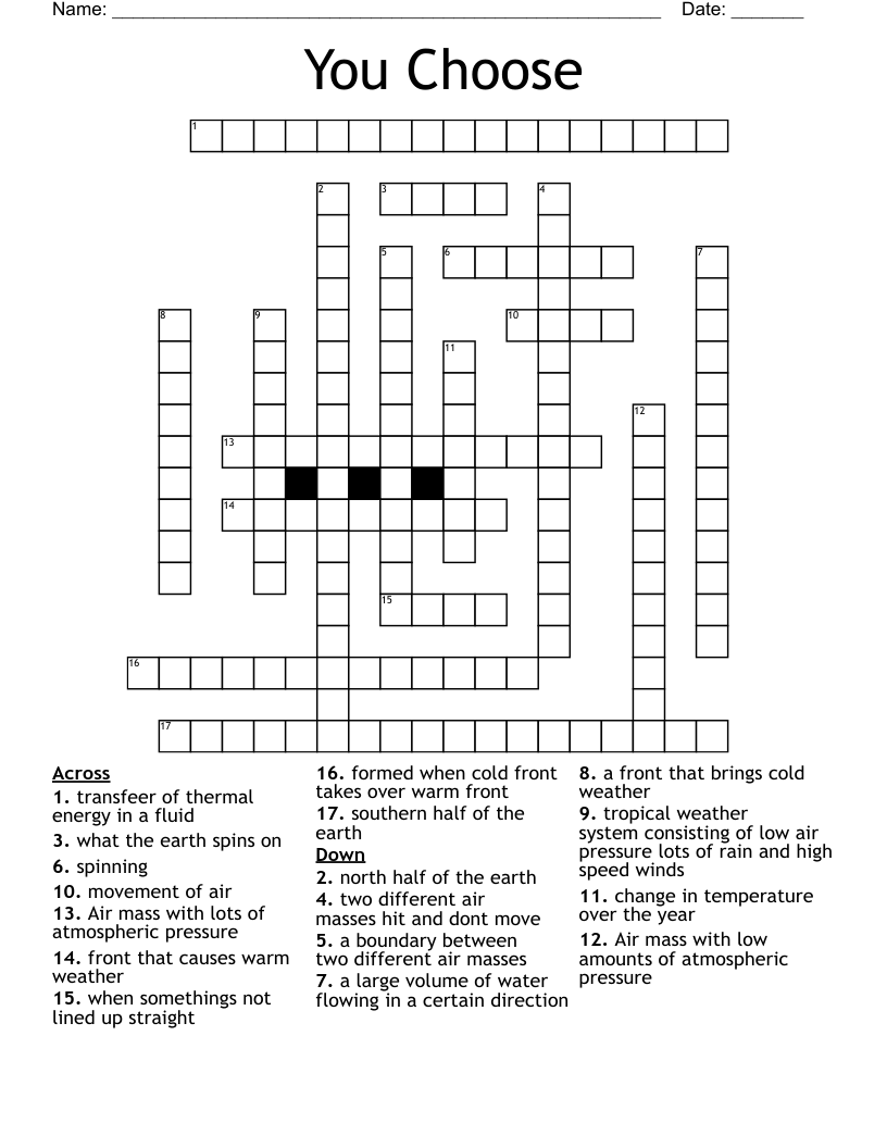 You Choose  Crossword