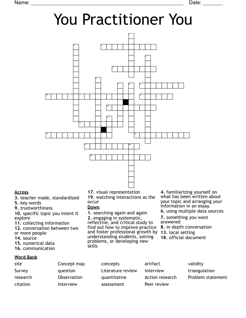 You Practitioner You Crossword