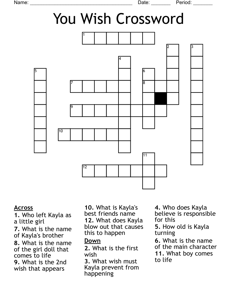 You Wish Crossword