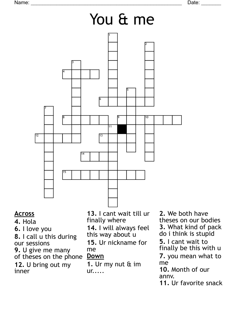 You & me  Crossword
