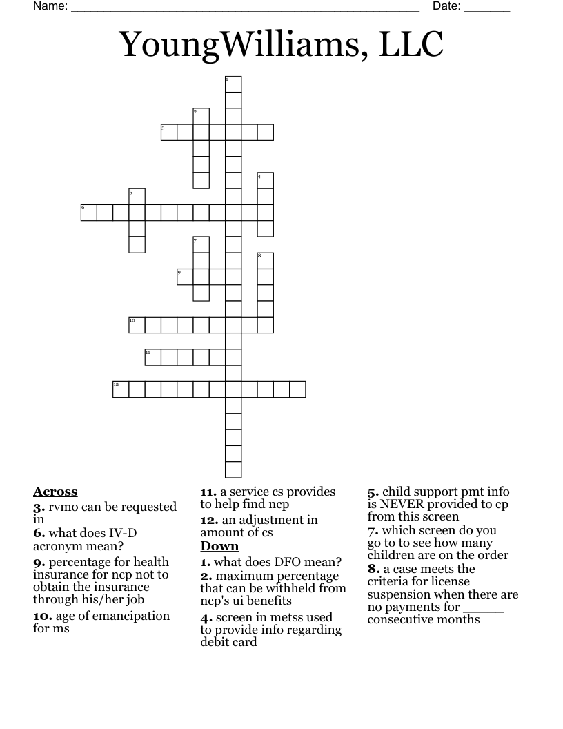 YoungWilliams, LLC Crossword
