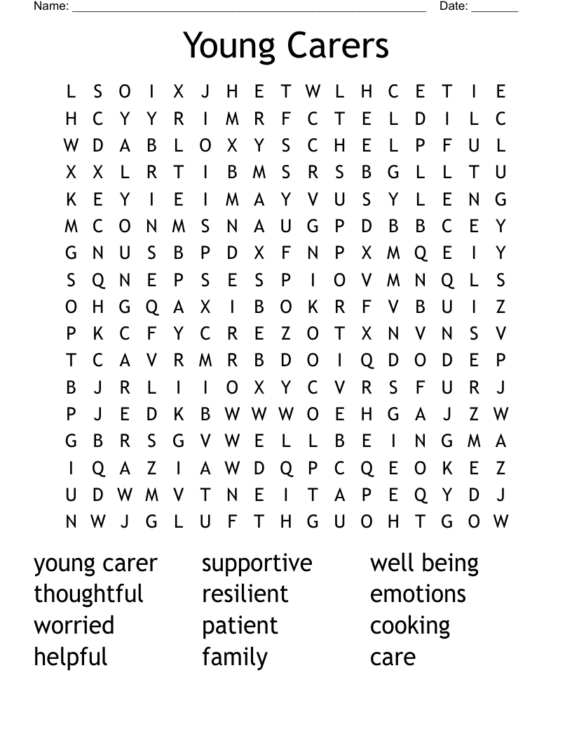 Young Carers Word Search