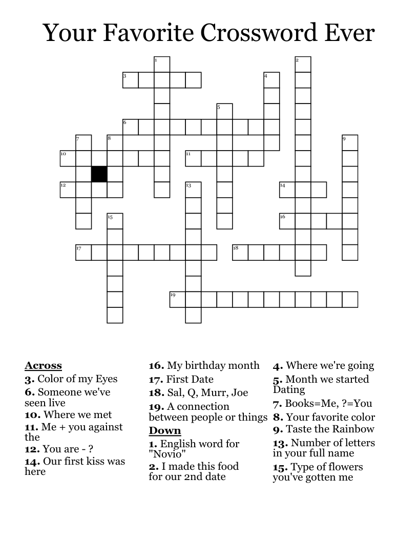 Your Favorite Crossword Ever