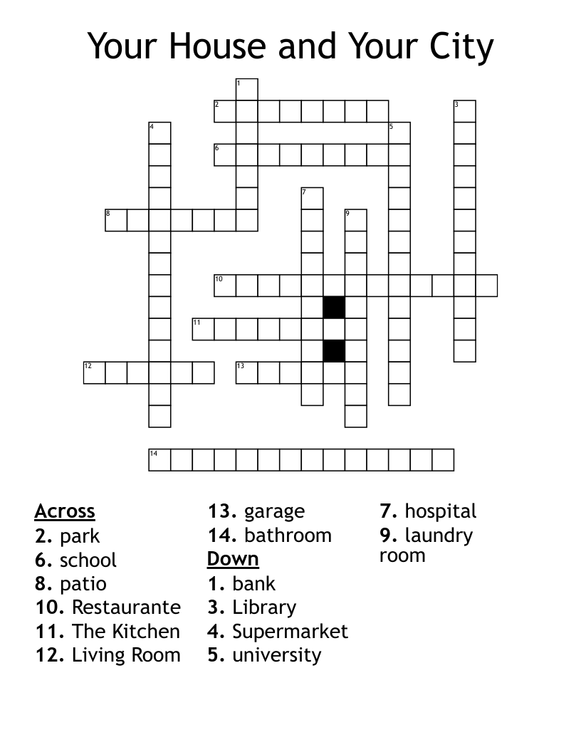Your House and Your City Crossword