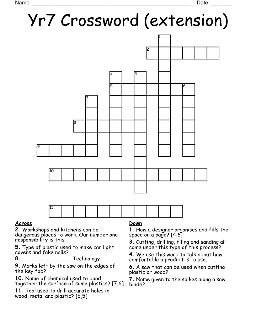 Yr7 Crossword (extension)