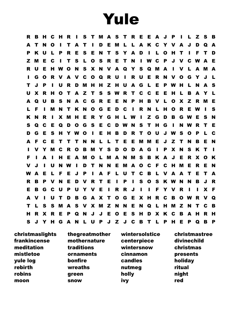 Yule Word Search