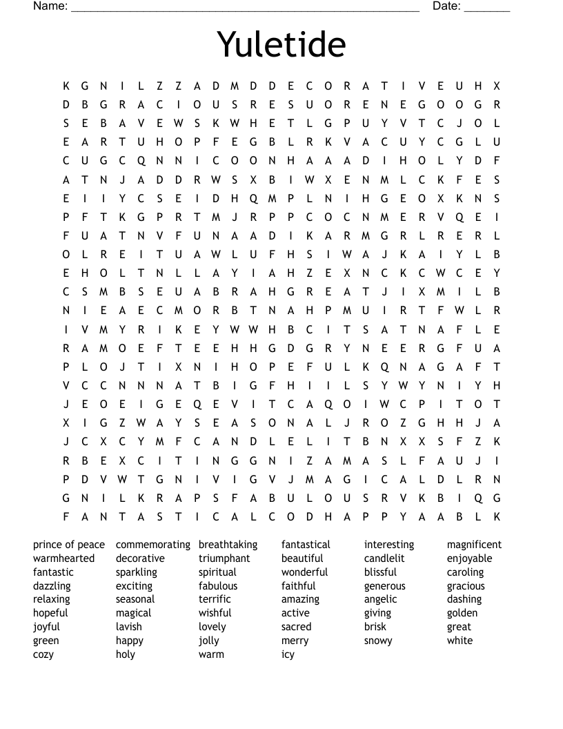 Yuletide Word Search