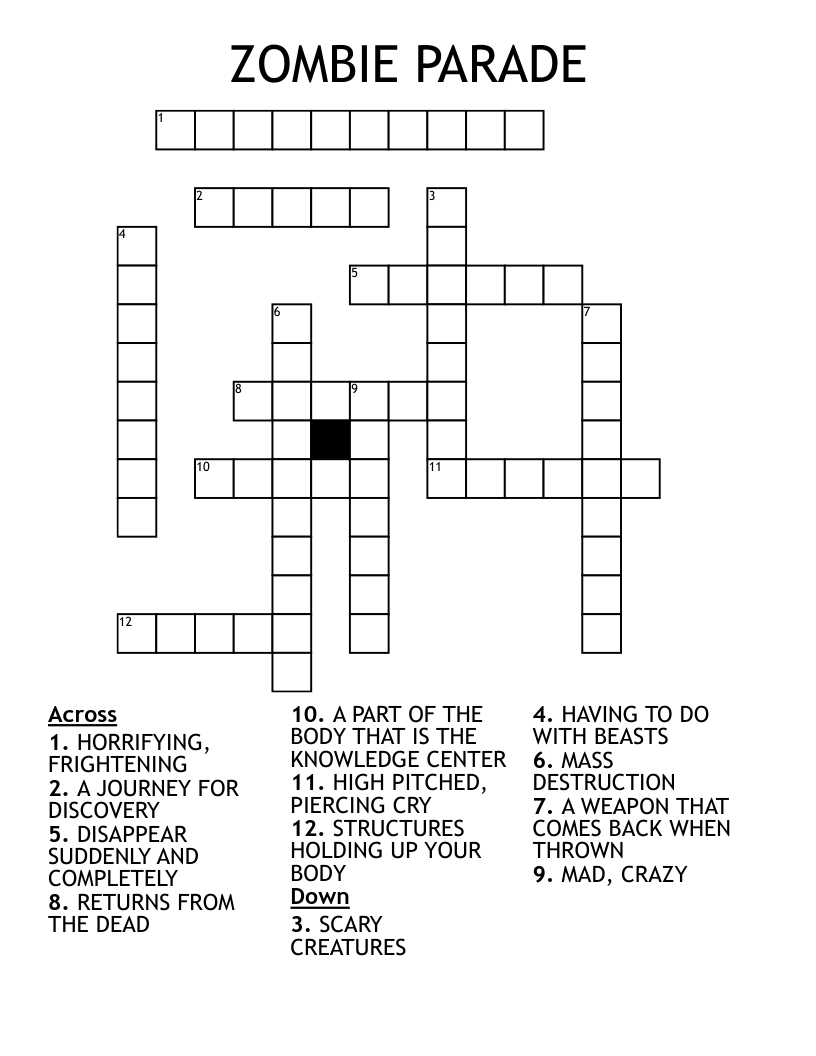 ZOMBIE PARADE Crossword