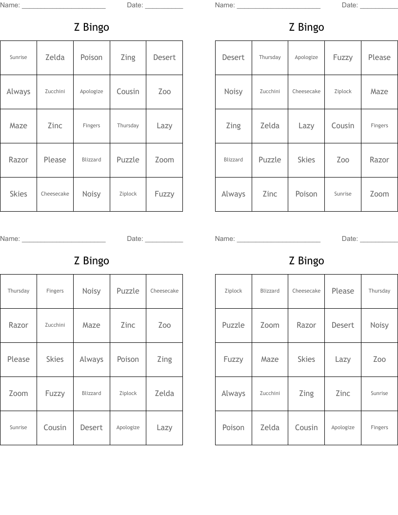 Z Bingo 