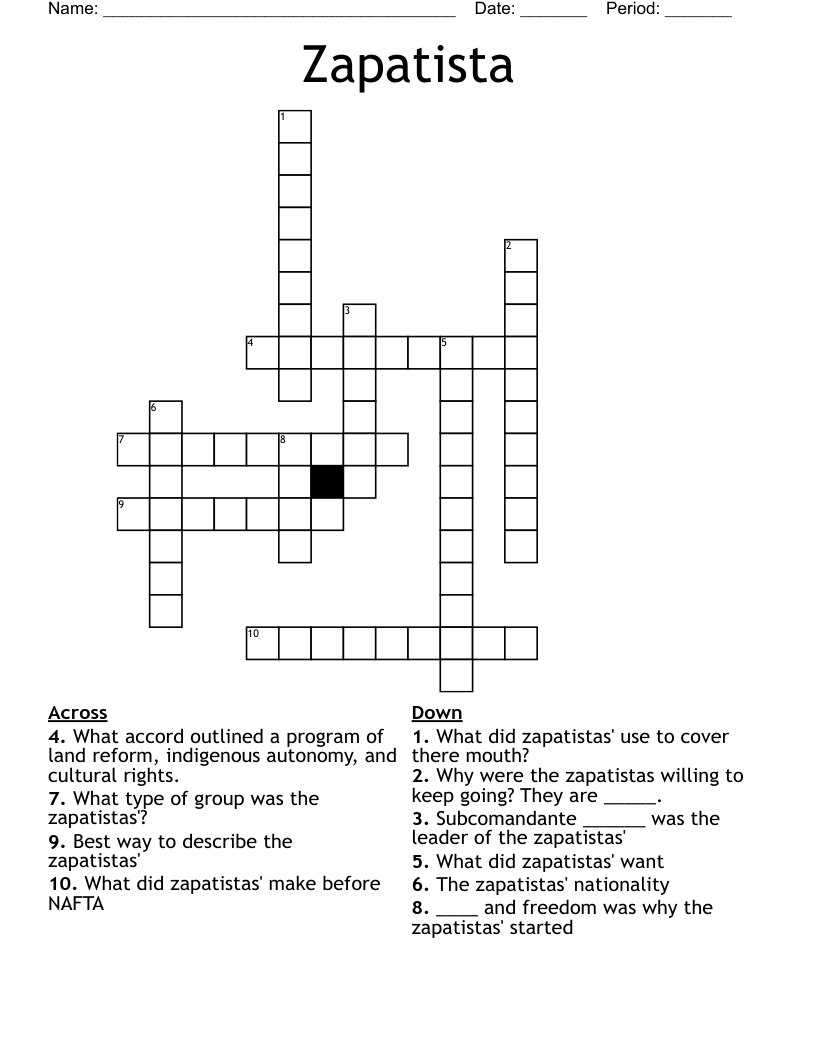 Zapatista Crossword