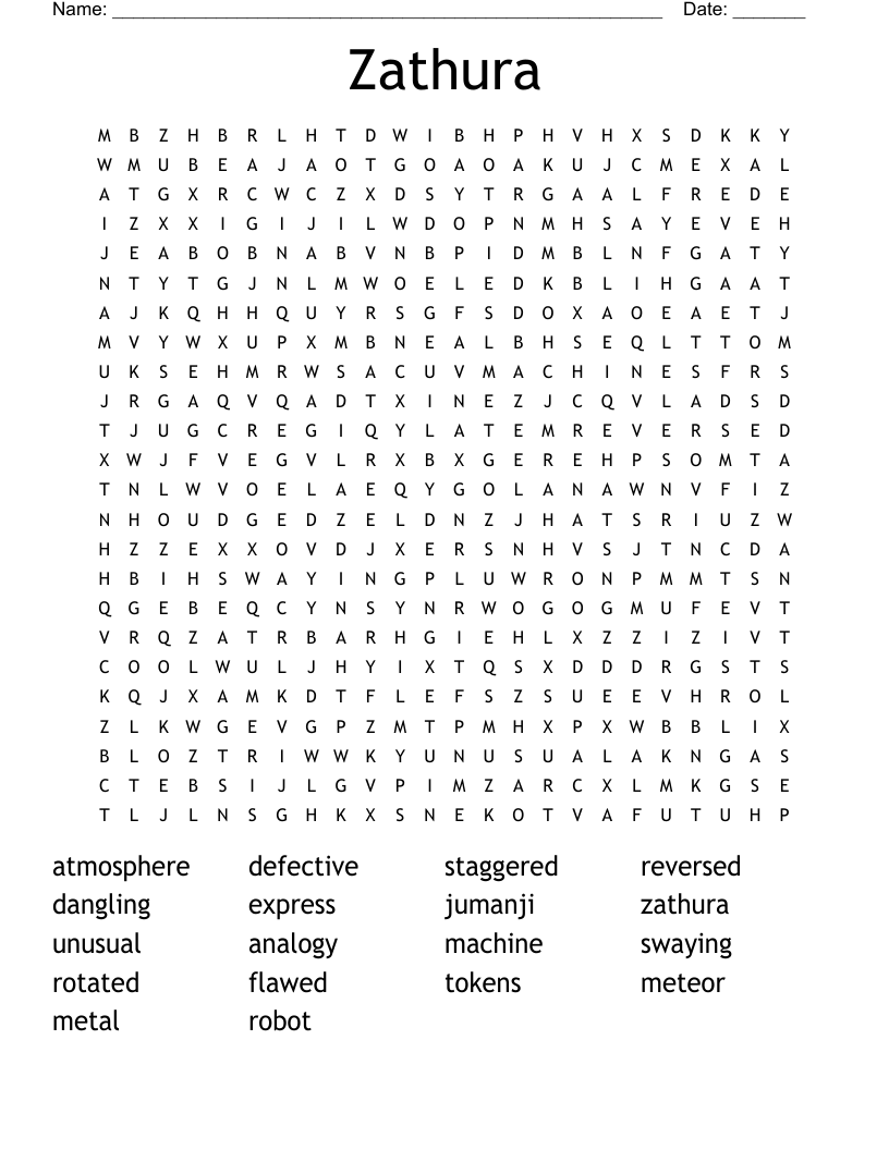 Zathura Word Search