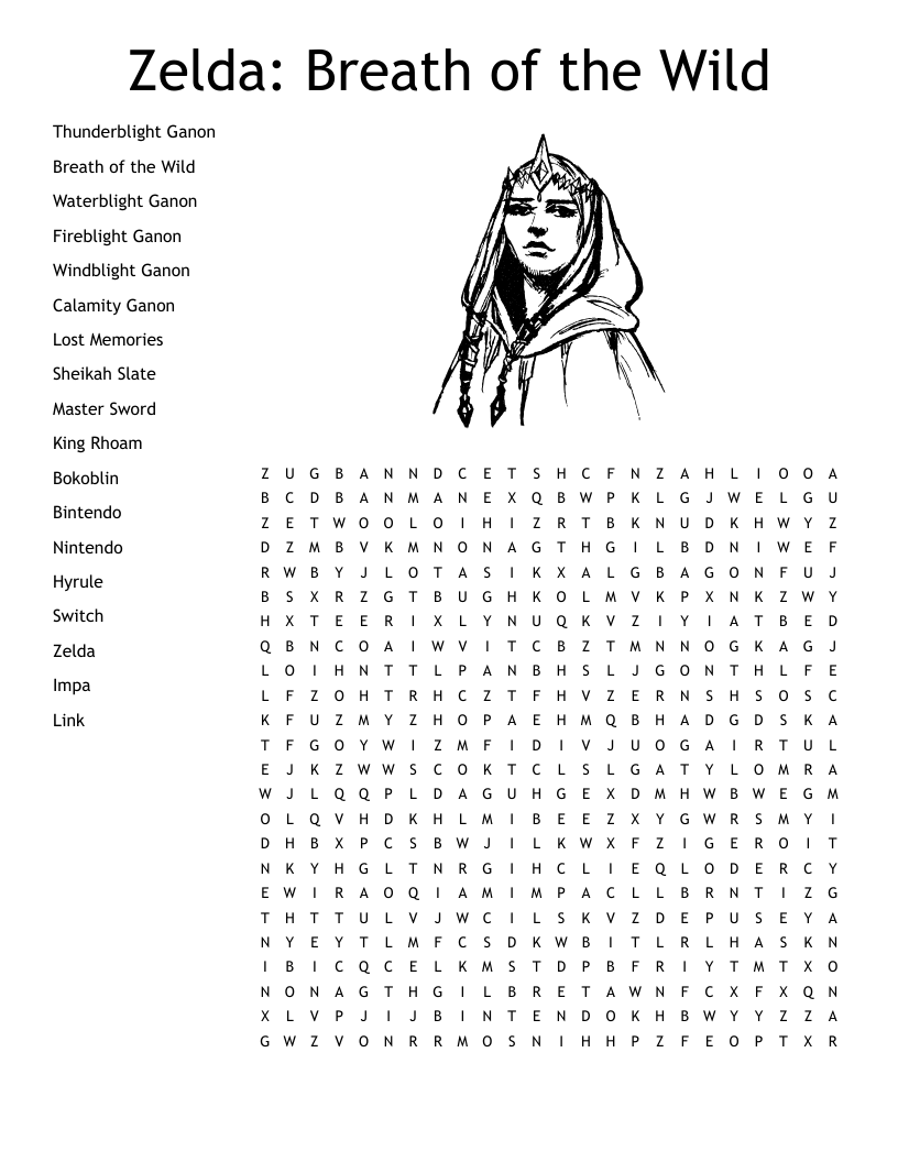 Zelda: Breath of the Wild Word Search