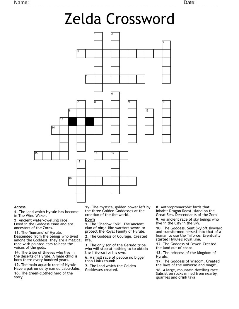 Zelda Crossword
