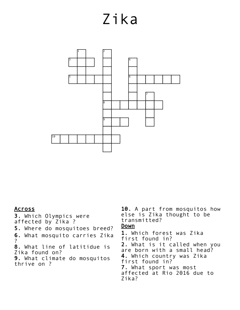 Zika Crossword