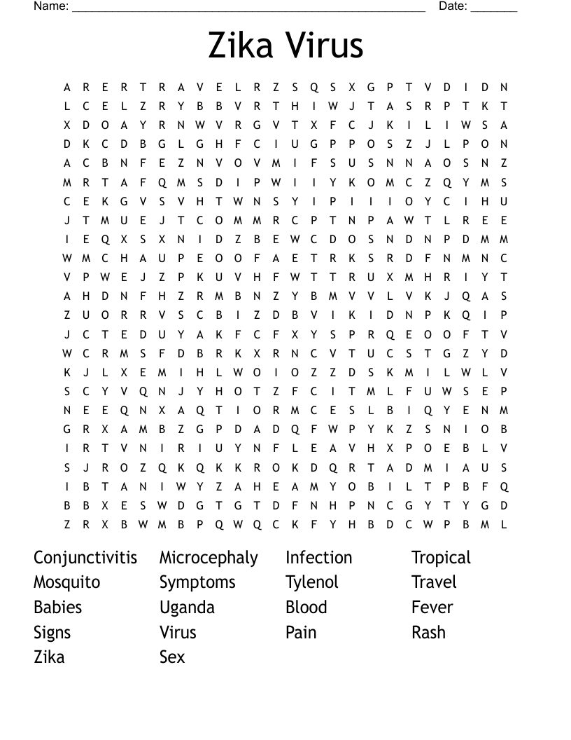 Zika Virus Word Search