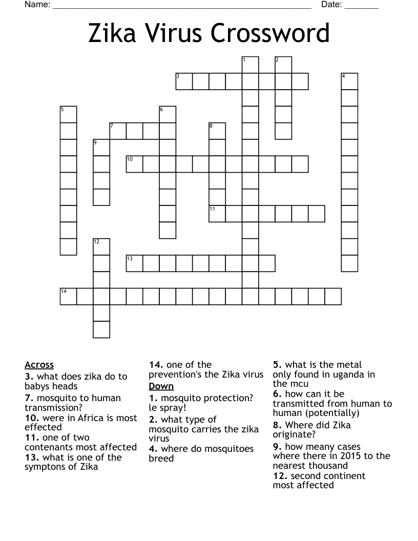 Zika Virus Crossword
