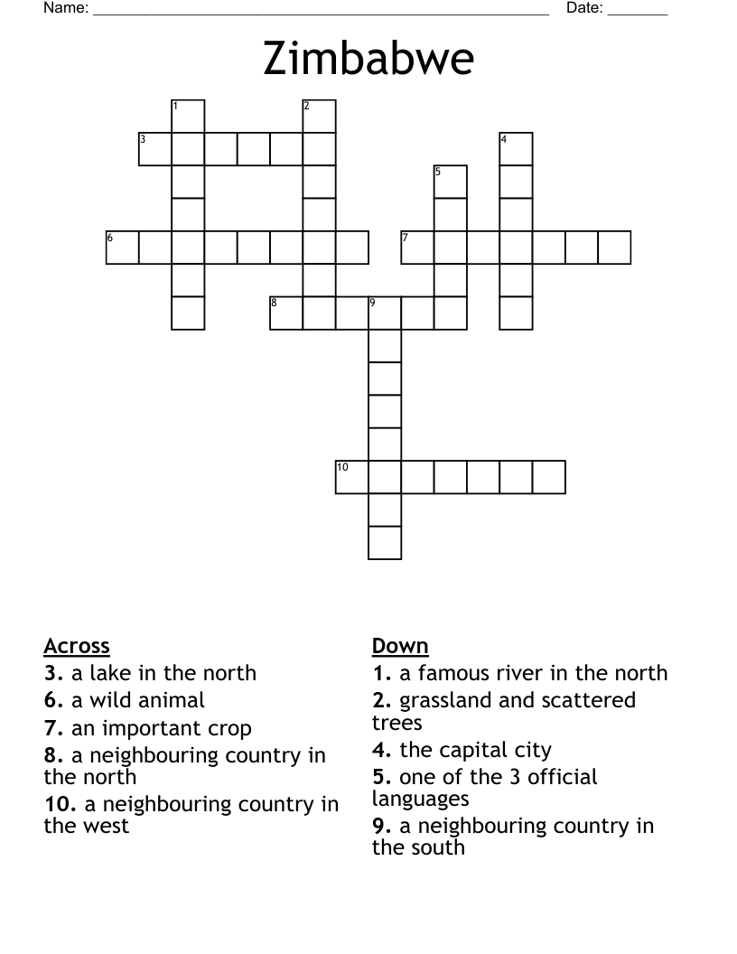 Zimbabwe Crossword