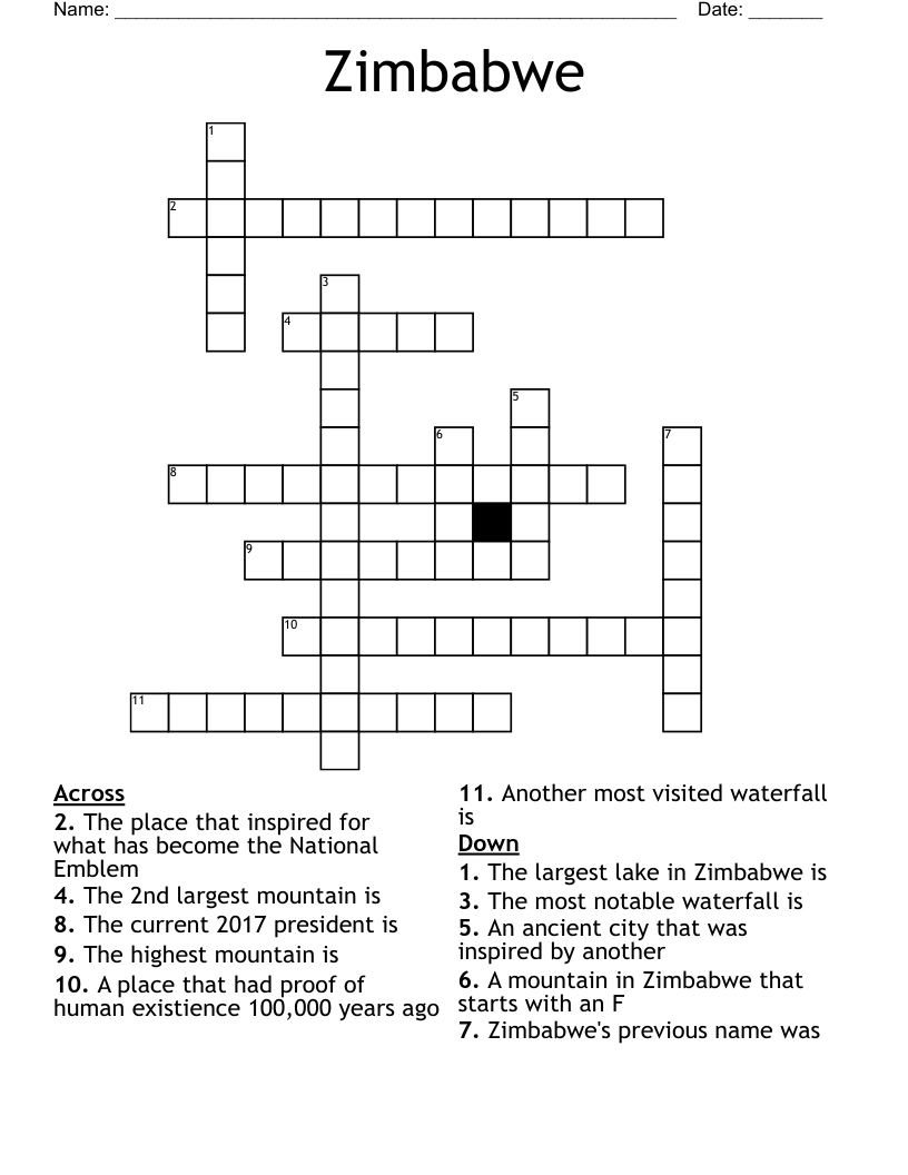 Zimbabwe Crossword