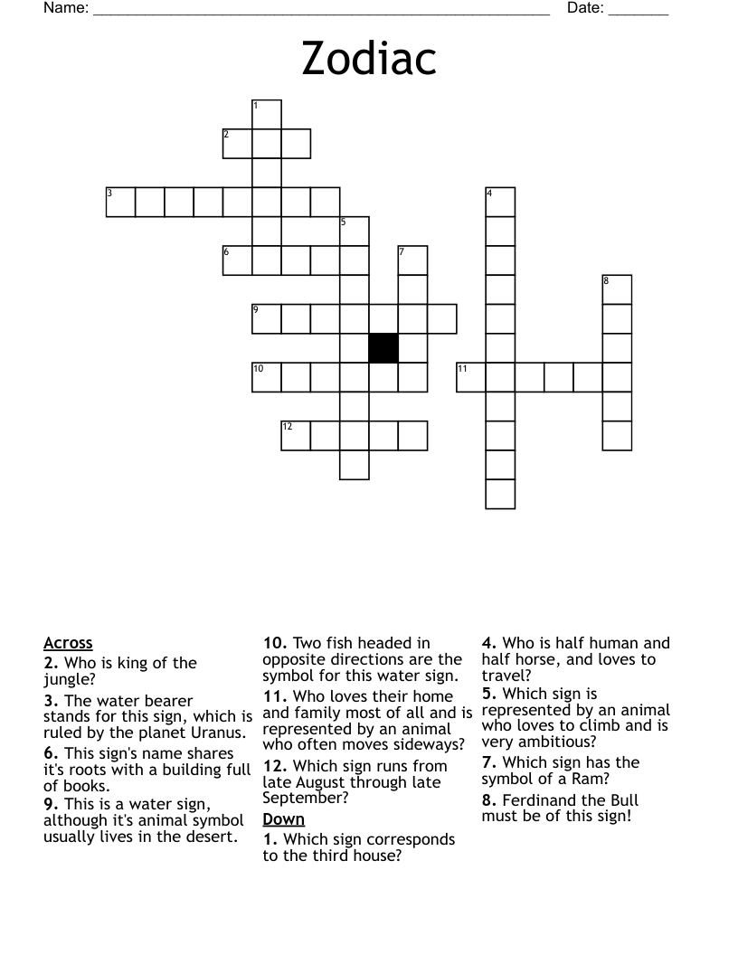 Zodiac Crossword