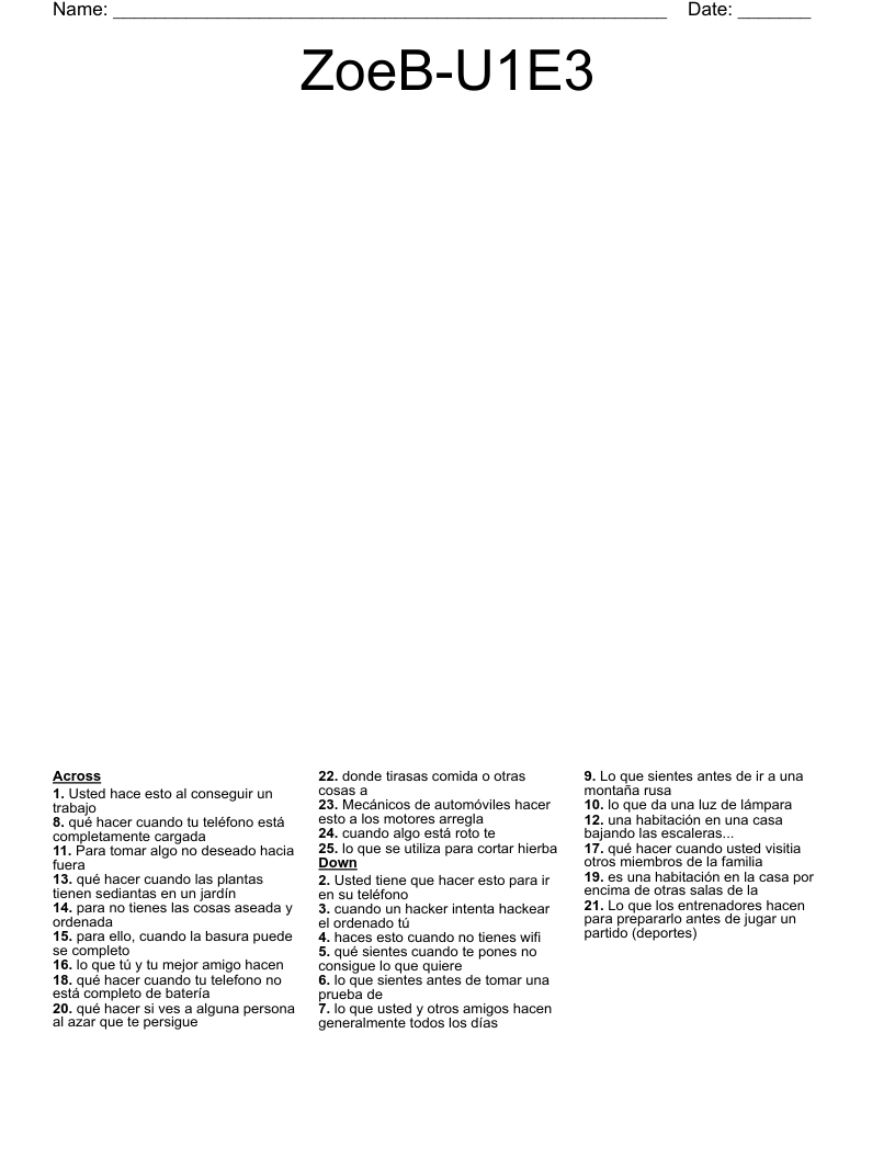 ZoeB-U1E3 Crossword