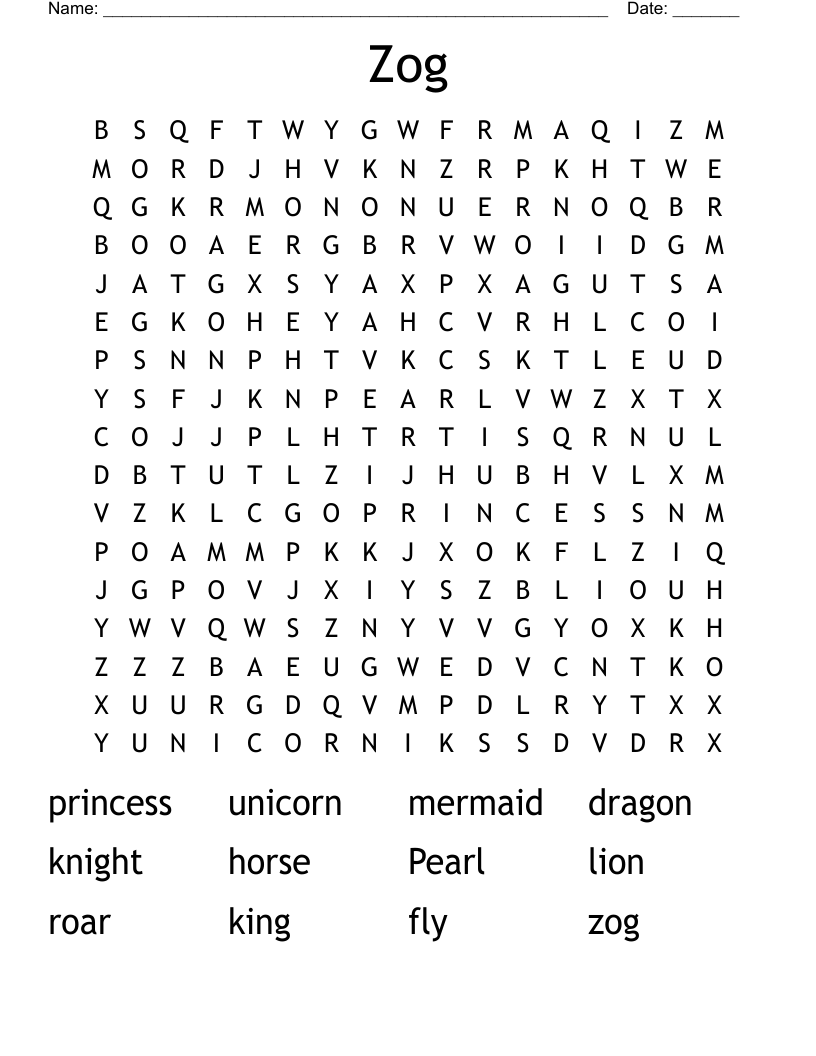 Zog Word Search