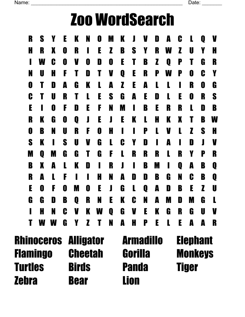 Zoo WordSearch