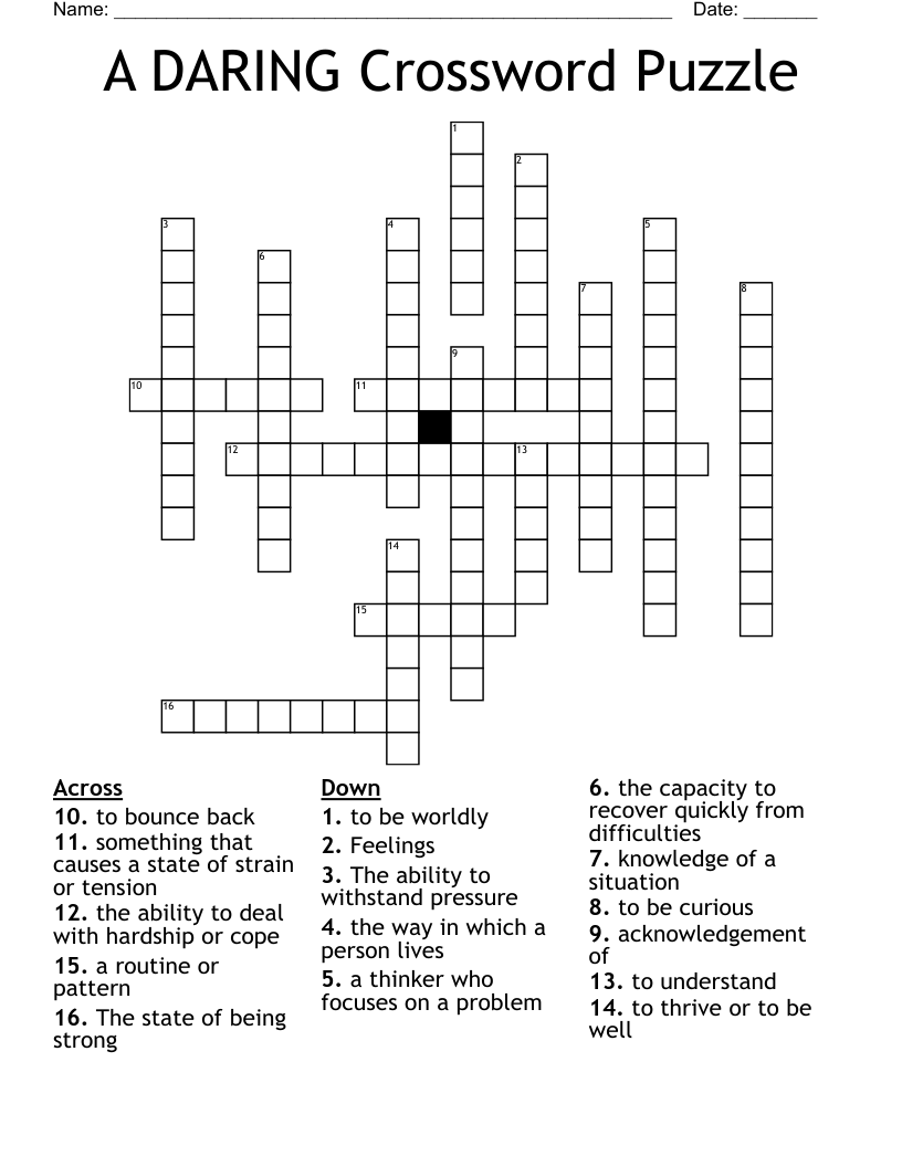  A DARING Crossword Puzzle
