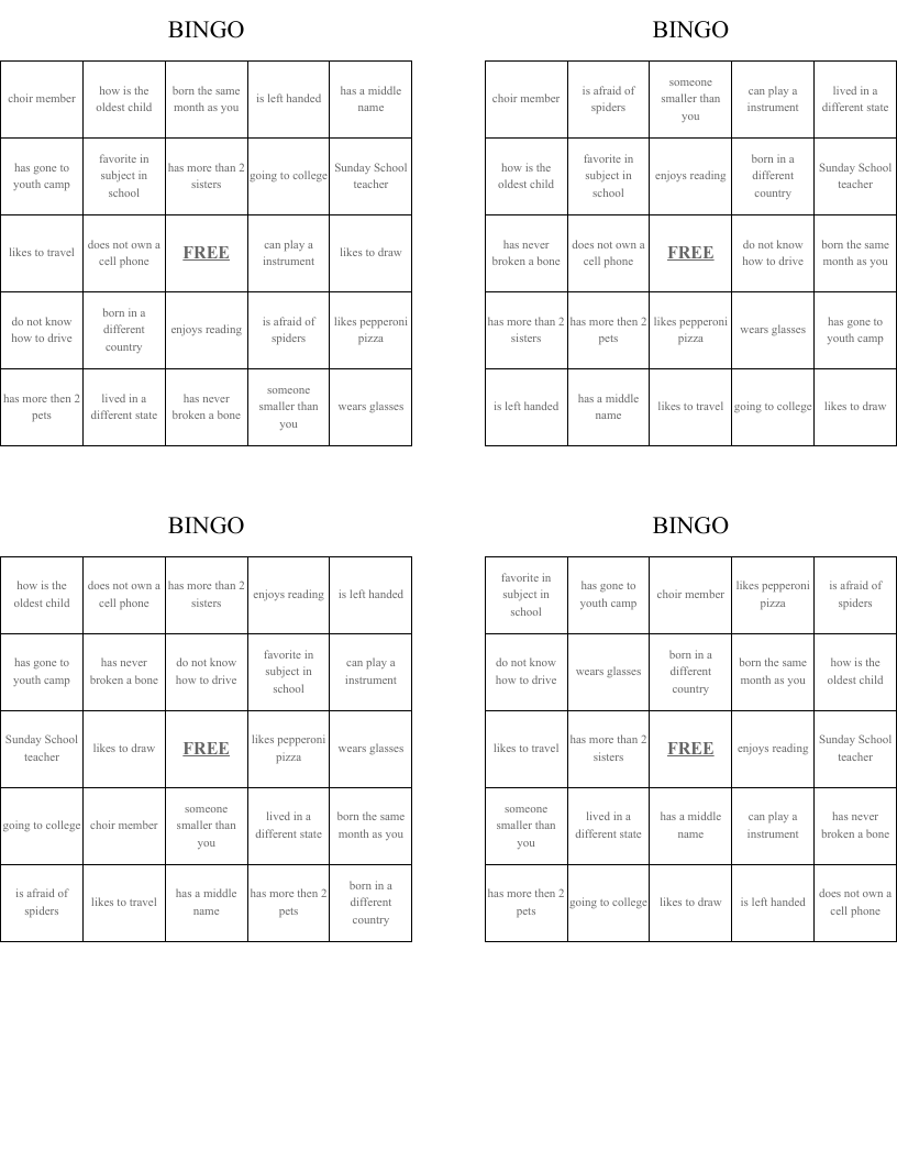  BINGO