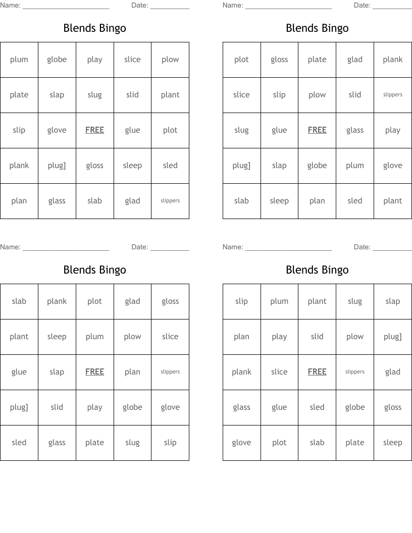  Blends Bingo