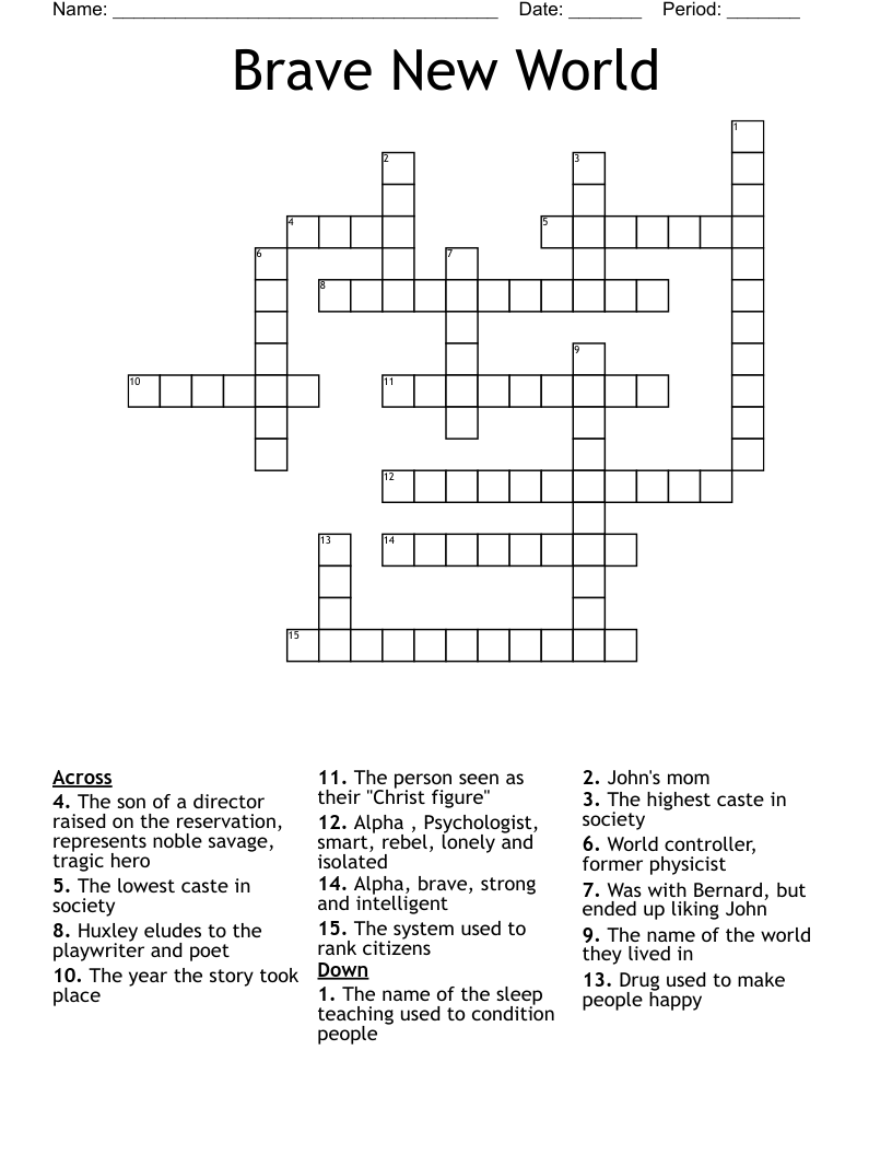  Brave New World Crossword
