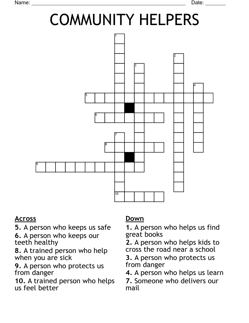  COMMUNITY HELPERS Crossword