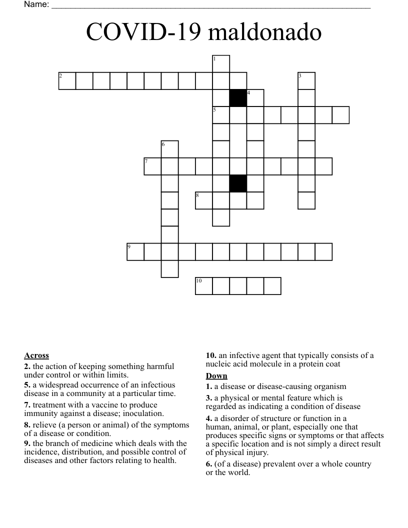  COVID-19 maldonado Crossword