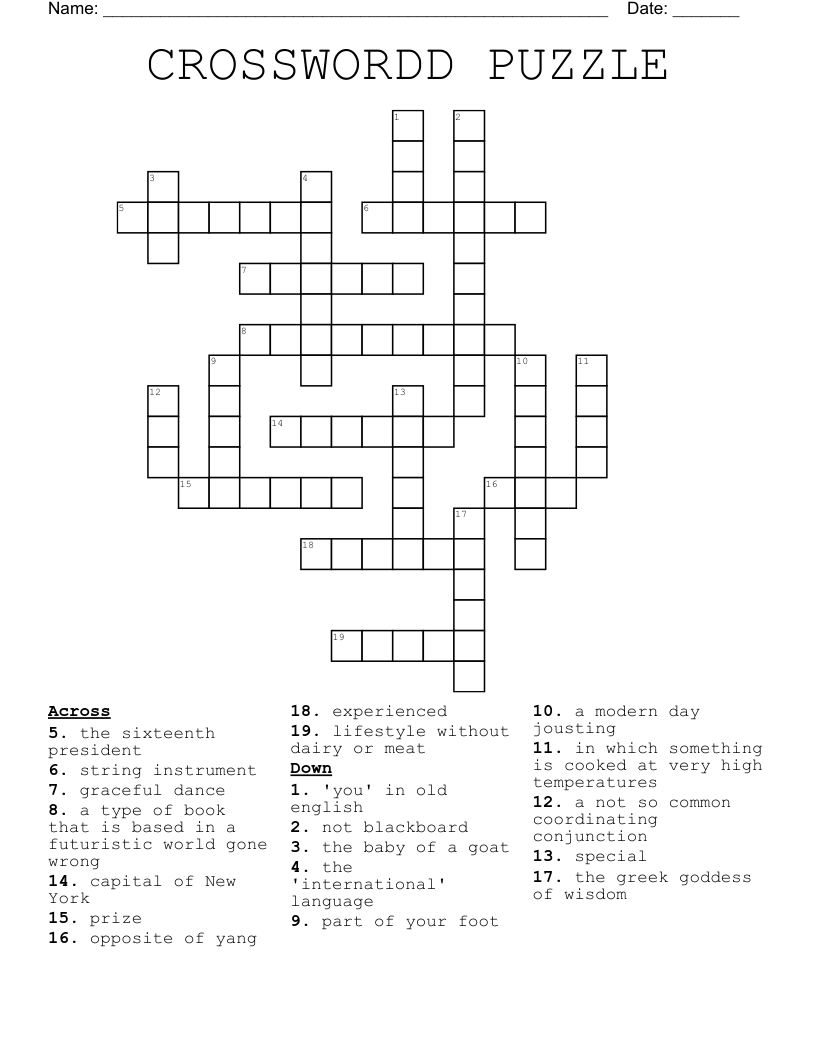  CROSSWORDD PUZZLE