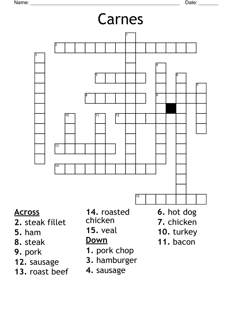  Carnes Crossword