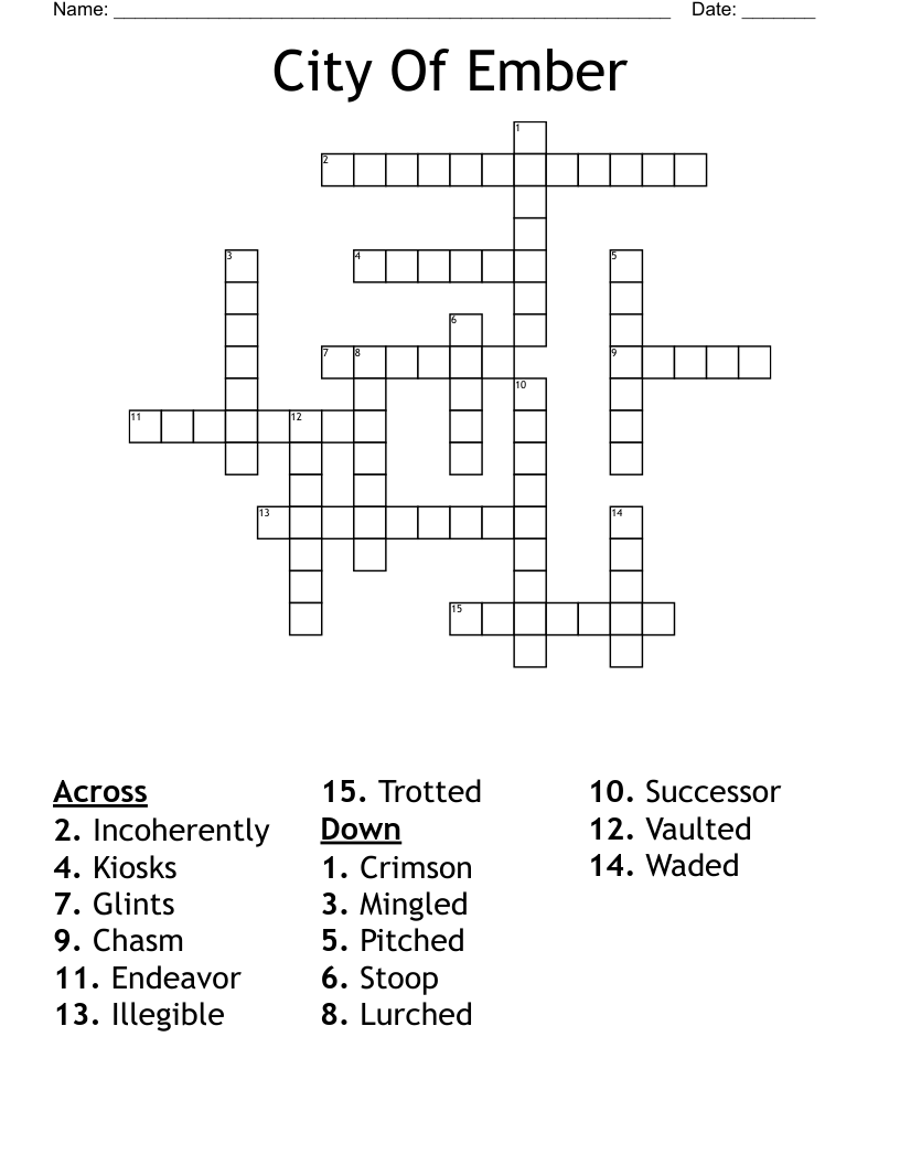  City Of Ember  Crossword