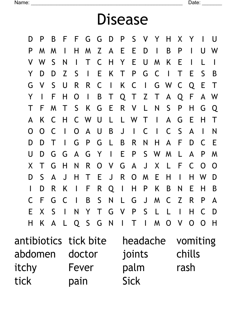  Disease  Word Search