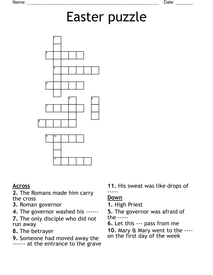  Easter puzzle Crossword