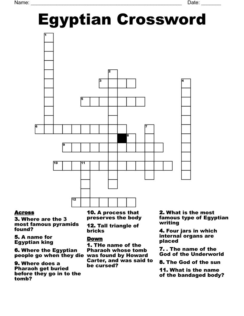  Egyptian Crossword